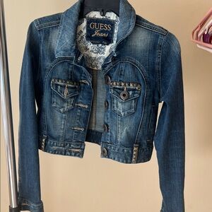 Guess Distressed Blue Denim Jacket